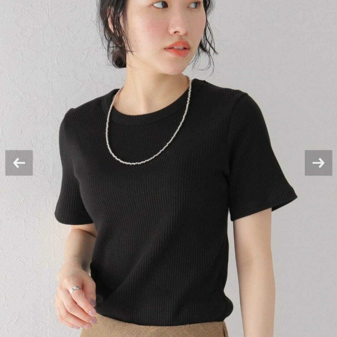 Plage(プラージュ)のプラージュ  minimal rib Tシャツ  黒 レディースのトップス(カットソー(半袖/袖なし))の商品写真