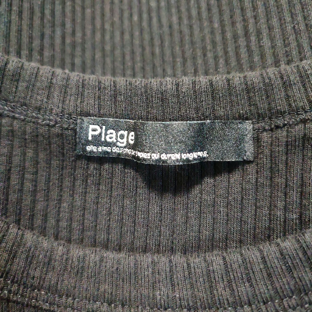 Plage(プラージュ)のプラージュ  minimal rib Tシャツ  黒 レディースのトップス(カットソー(半袖/袖なし))の商品写真