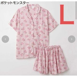 新品未使用　L　ヤドン　シャツ　パジャマ　半ズボン　ショートパンツ　セットアップ