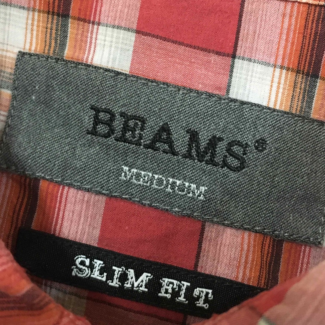 BEAMS(ビームス)の【希少】ビームス beams 半袖シャツ M 赤 チェック 古着 メンズのトップス(シャツ)の商品写真