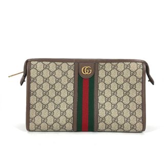 グッチ(Gucci)のグッチ GUCCI GG ポーチ 598234 オフディア シェリーライン カバン セカンドバッグ クラッチバッグ GGスプリームキャンバス ベージュ 美品(セカンドバッグ/クラッチバッグ)