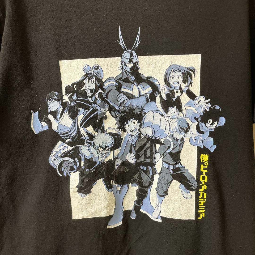 海外限定デザイン　僕のヒーローアカデミア　黒ブラック　半袖Ｔシャツ　メンズ古着 メンズのトップス(Tシャツ/カットソー(半袖/袖なし))の商品写真