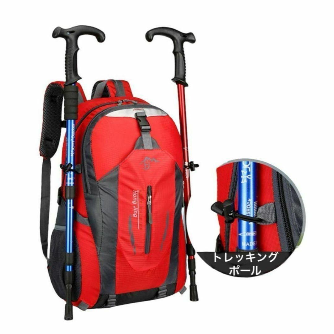 リュック 登山 大容量 撥水 バックパック 40L 軽量 防災バッグ 青　ブルー メンズのバッグ(バッグパック/リュック)の商品写真