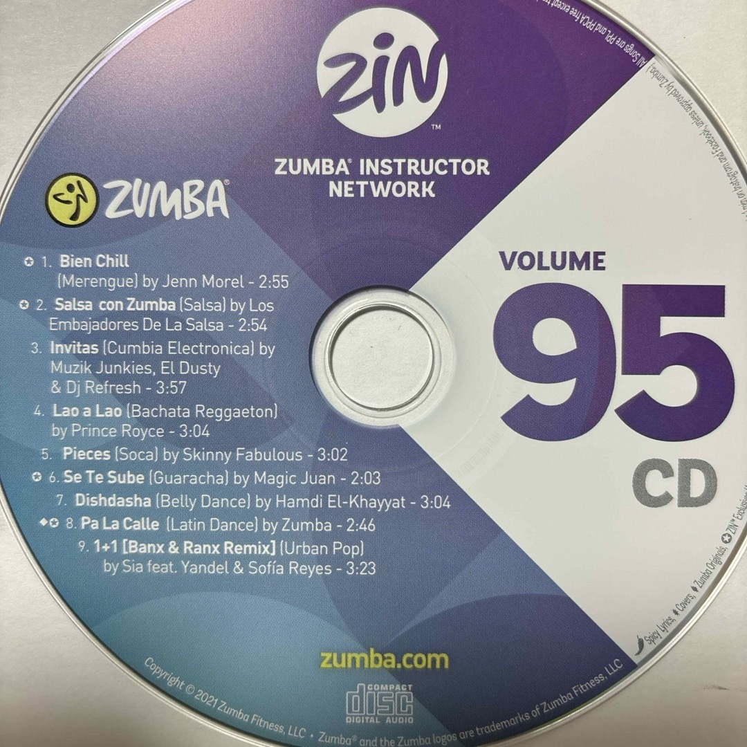 Zumba(ズンバ)のズンバ　ZIN95  CD.DVD エンタメ/ホビーのCD(その他)の商品写真