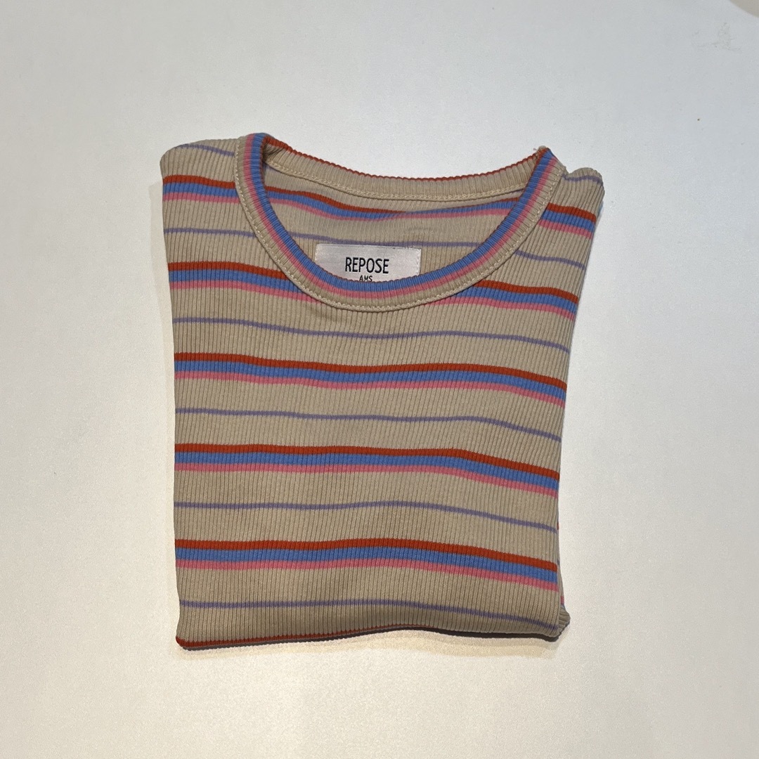 Ron Herman(ロンハーマン)のREPOSE AMS slim tee  multi stripe 3y キッズ/ベビー/マタニティのキッズ服女の子用(90cm~)(Tシャツ/カットソー)の商品写真