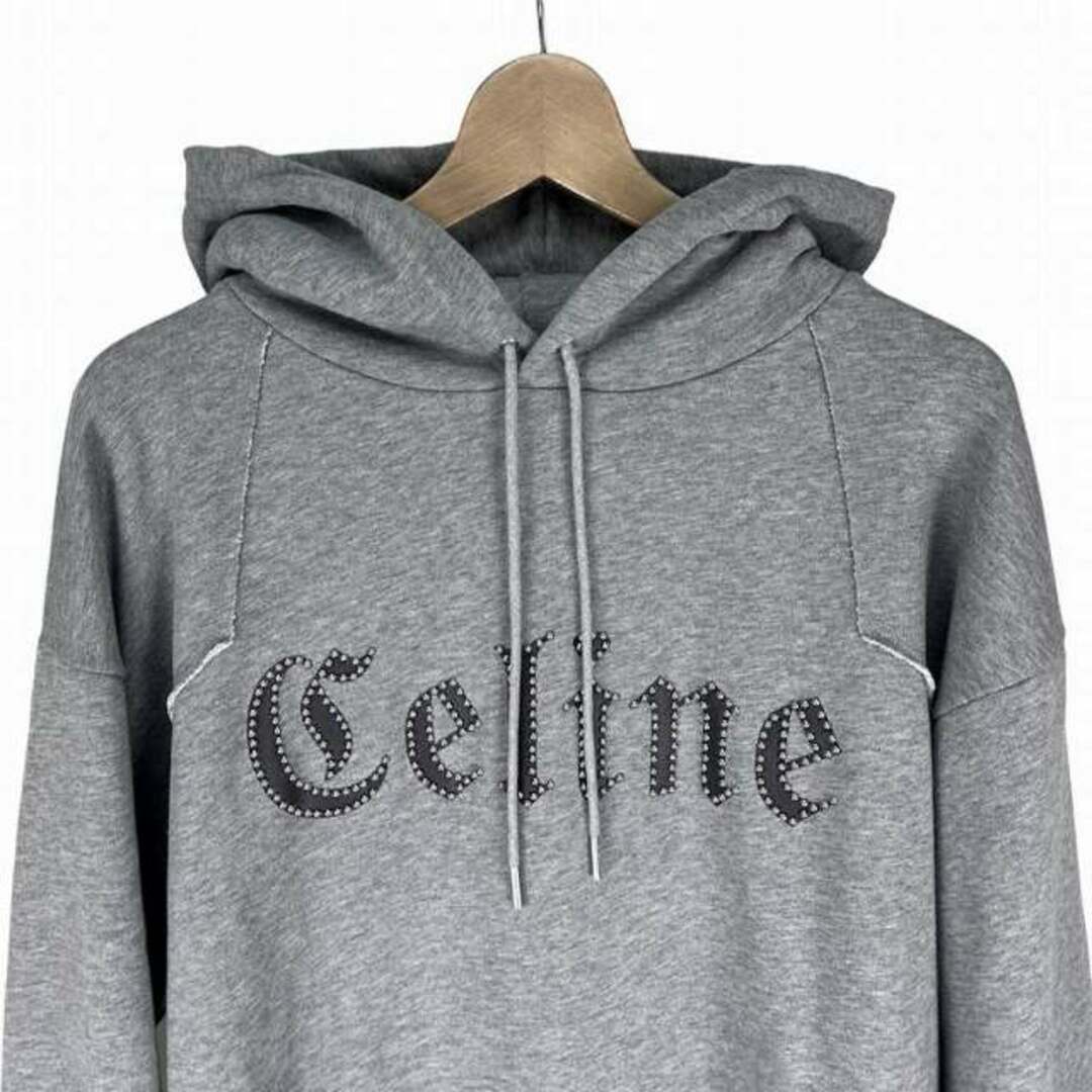 celine(セリーヌ)のCELINE 22SS スタッズ付き フーディ パーカー XL グレー メンズのトップス(パーカー)の商品写真