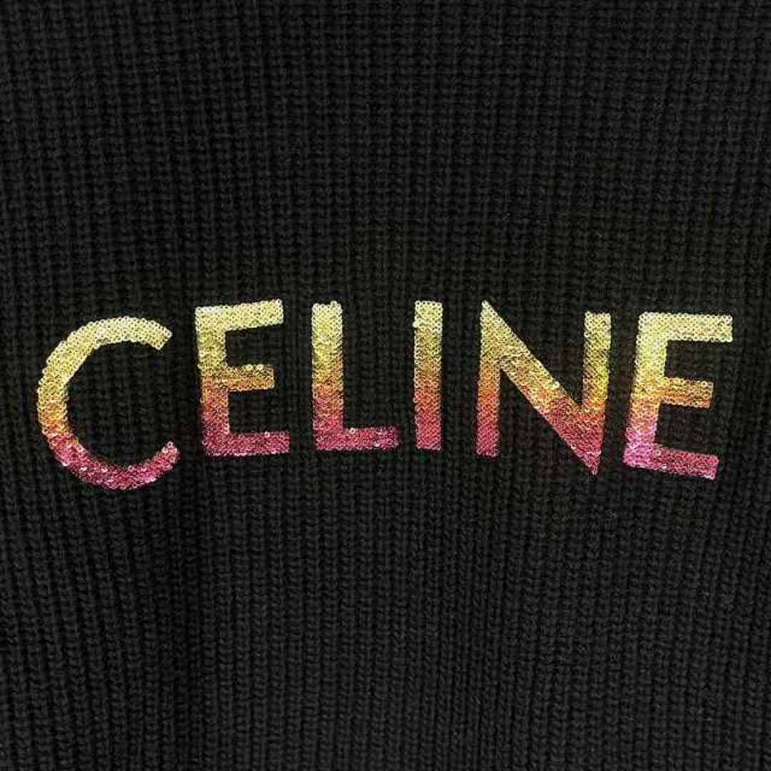 celine(セリーヌ)のCELINE 22AW グラデーション ロゴ スパンコール ウール ニット XL メンズのトップス(ニット/セーター)の商品写真