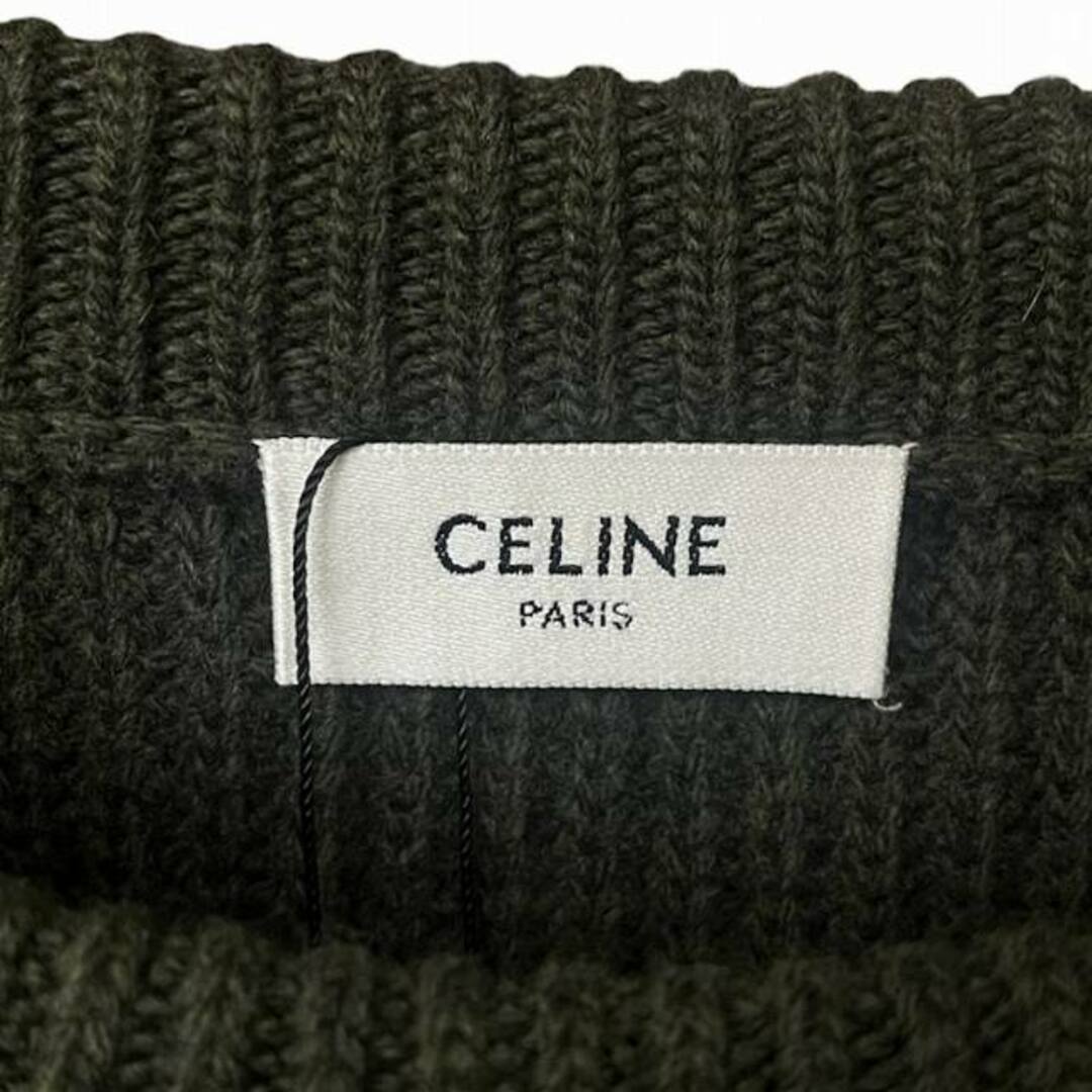 celine(セリーヌ)のセリーヌ CELINE ニット レオパードロゴ XL カーキ 2AB97650S メンズのトップス(ニット/セーター)の商品写真