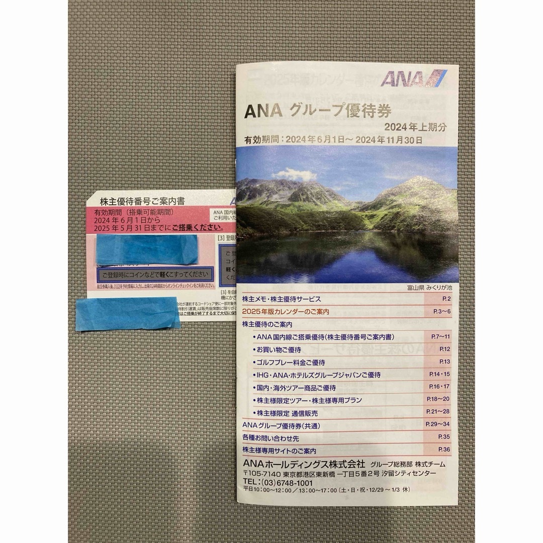 ANA(全日本空輸)(エーエヌエー(ゼンニッポンクウユ))のANA株主優待券x1  2025年5/31まで（＋グループ優待券） チケットの優待券/割引券(その他)の商品写真