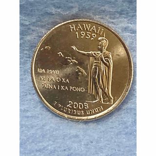 アメリカ25セント  記念硬貨Hawaii 2008-5-D(貨幣)