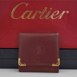 カルティエ(Cartier)の【極美品】CARTIER マストライン ロゴ  コインケース  ボルドー (コインケース)