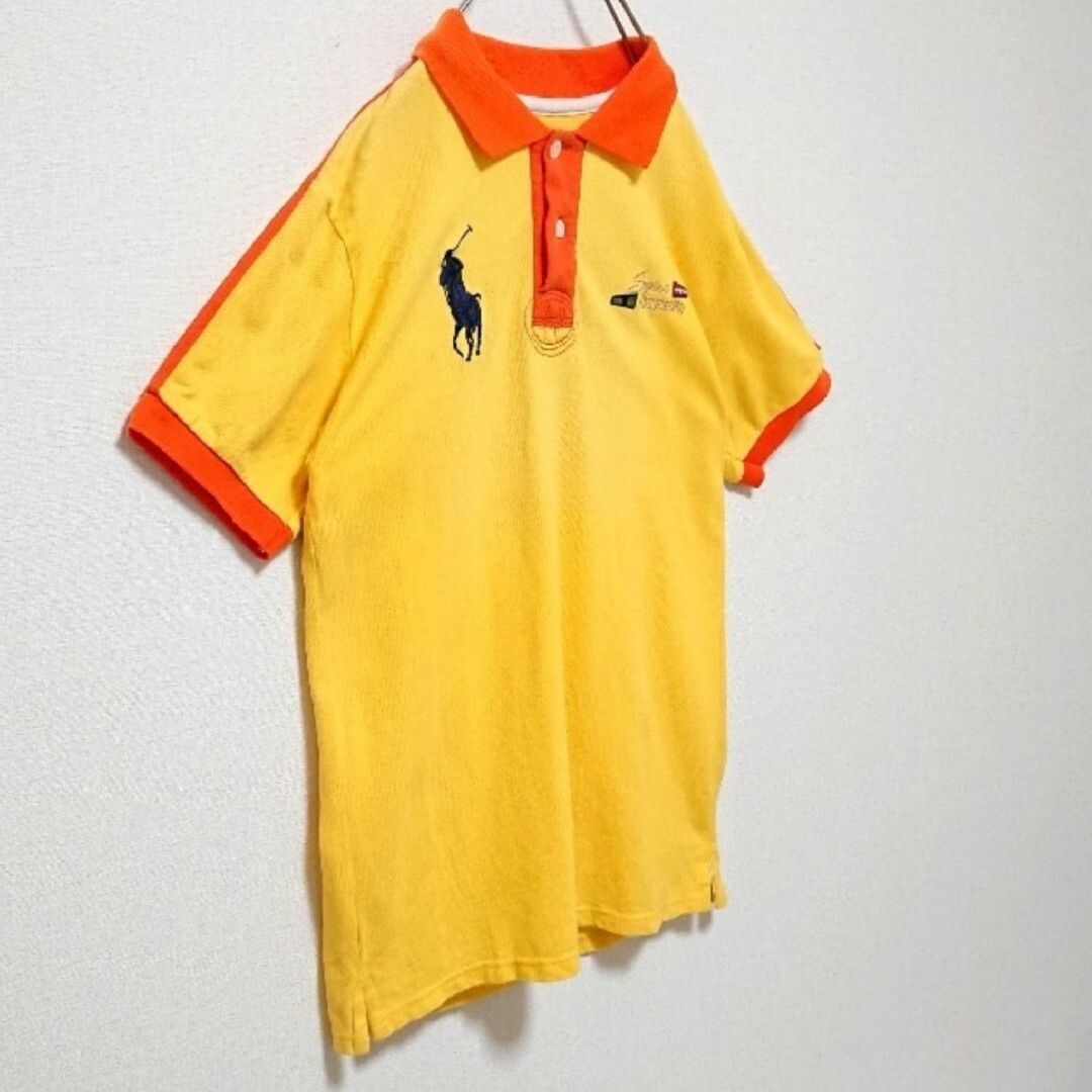 POLO RALPH LAUREN(ポロラルフローレン)のポロバイ ラルフローレン ビック ポニー 刺繍 ロゴ イエロー 半袖 ポロシャツ メンズのトップス(ポロシャツ)の商品写真