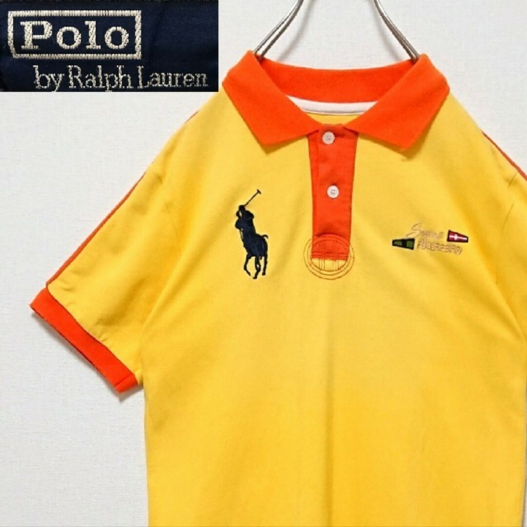 POLO RALPH LAUREN(ポロラルフローレン)のポロバイ ラルフローレン ビック ポニー 刺繍 ロゴ イエロー 半袖 ポロシャツ メンズのトップス(ポロシャツ)の商品写真