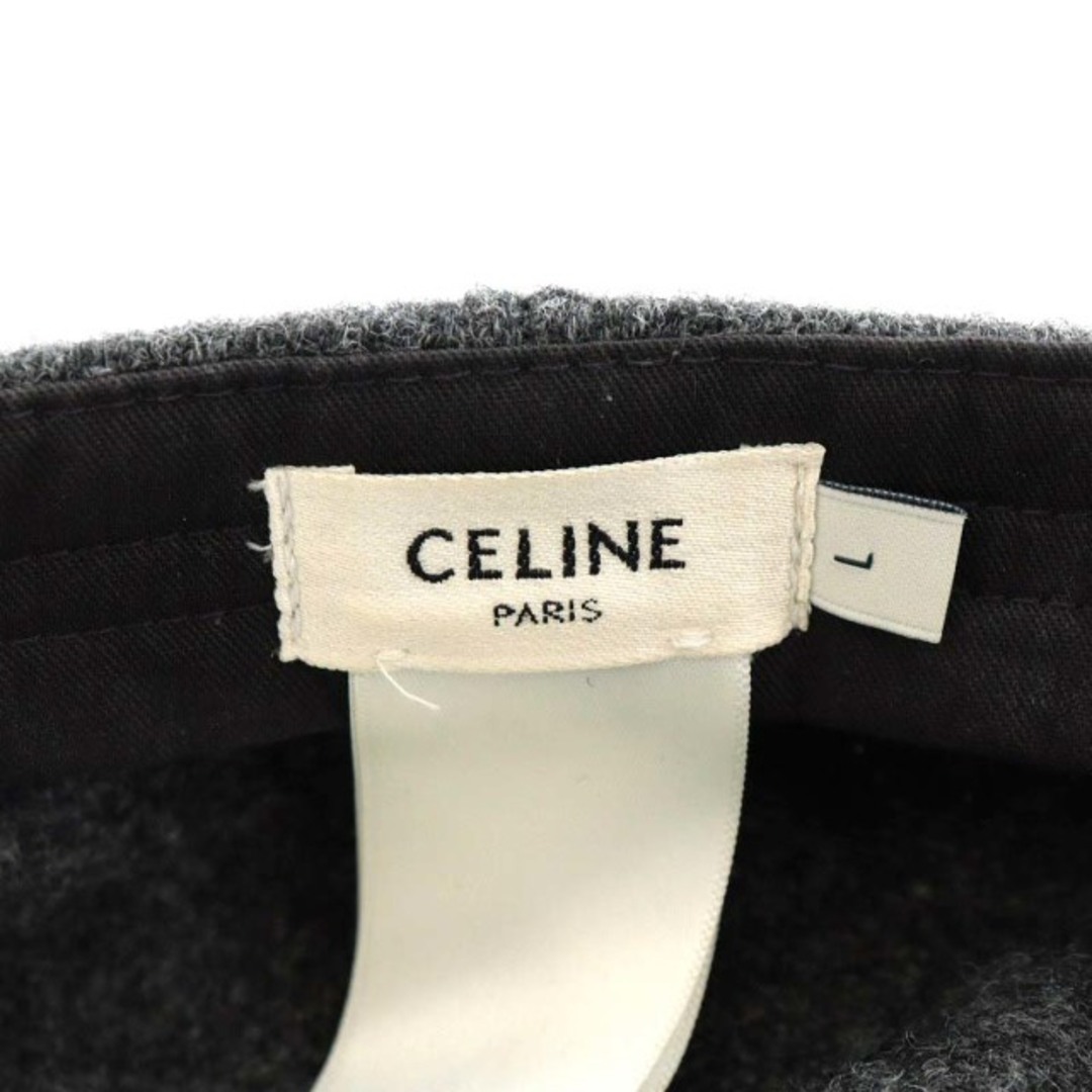 celine(セリーヌ)のセリーヌ CELINE キャップ 野球帽 帽子 ロゴ刺繍 ウール L グレー メンズの帽子(キャップ)の商品写真