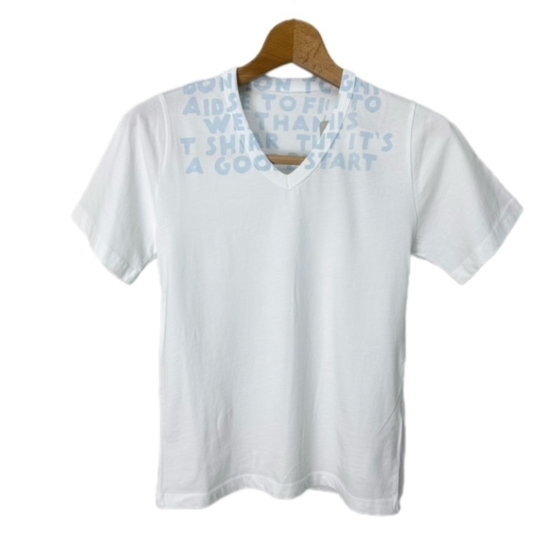 Maison Martin Margiela(マルタンマルジェラ)のメゾンマルジェラ エイズTシャツ Ｖネック XS 白 ホワイト レディースのトップス(Tシャツ(半袖/袖なし))の商品写真