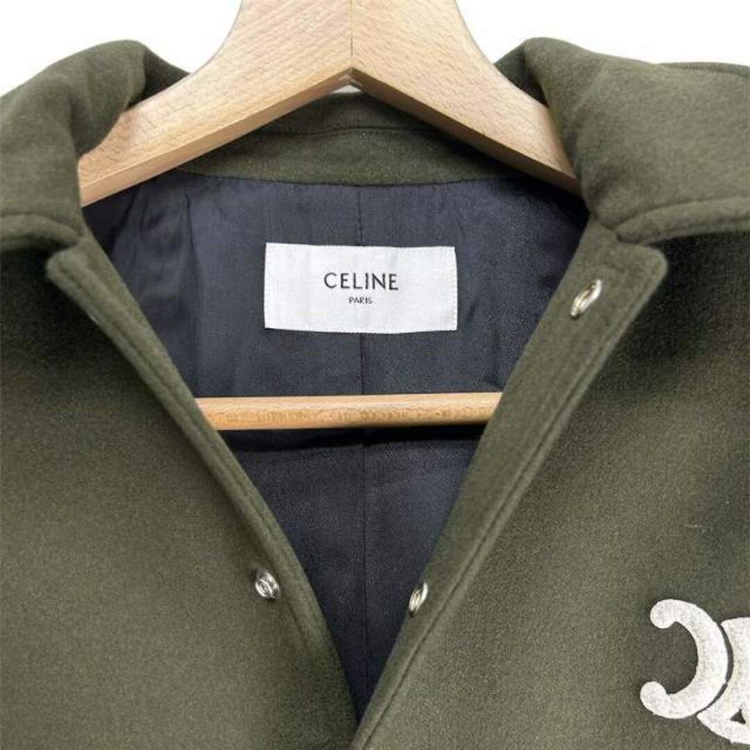 celine(セリーヌ)のセリーヌ CELINE HOODED VERSITY JACKET 38 カーキ レディースのジャケット/アウター(ブルゾン)の商品写真
