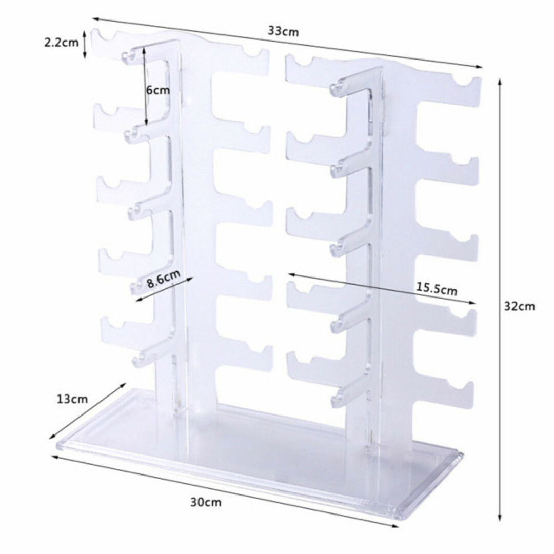 メガネ スタンド 眼鏡 サングラス 10本用 置き ディスプレイ 収納 レディースのファッション小物(サングラス/メガネ)の商品写真