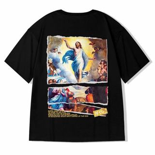 大きめ　ゆったり　名画　ルーズシルエット　オーバーサイズ　ビッグシャツ　キリスト(Tシャツ/カットソー(半袖/袖なし))