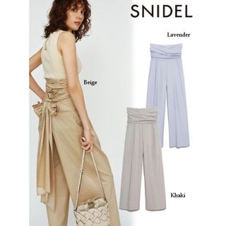 SNIDEL - スナイデルSNIDEL ウエストリボン　オーバーベルテッドパンツ　カーキ