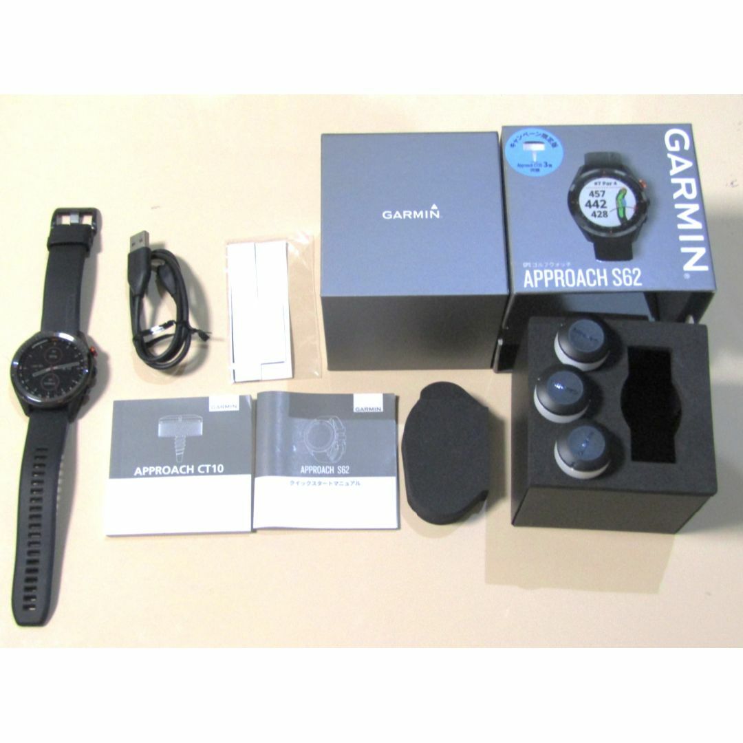 GARMIN(ガーミン)の超美品 ガーミン アプローチ S62 ブラック CT10×3個セット メンズの時計(腕時計(デジタル))の商品写真