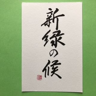 書道作品　新録の候　直筆　画仙紙はがき(書)