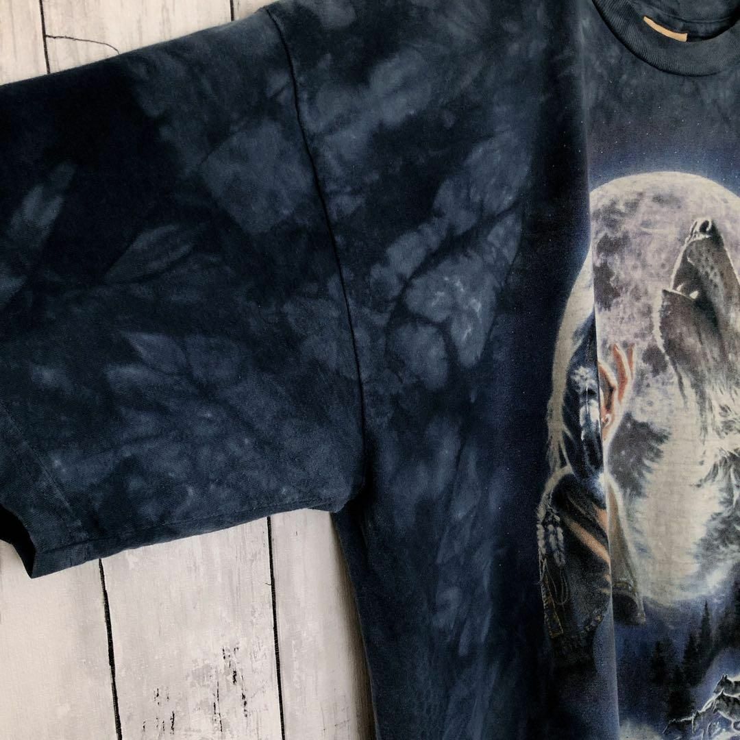 ザマウンテン　タイダイ染　オーバーサイズＸＬ　アメリカファブリック　狼アニマル メンズのトップス(Tシャツ/カットソー(半袖/袖なし))の商品写真