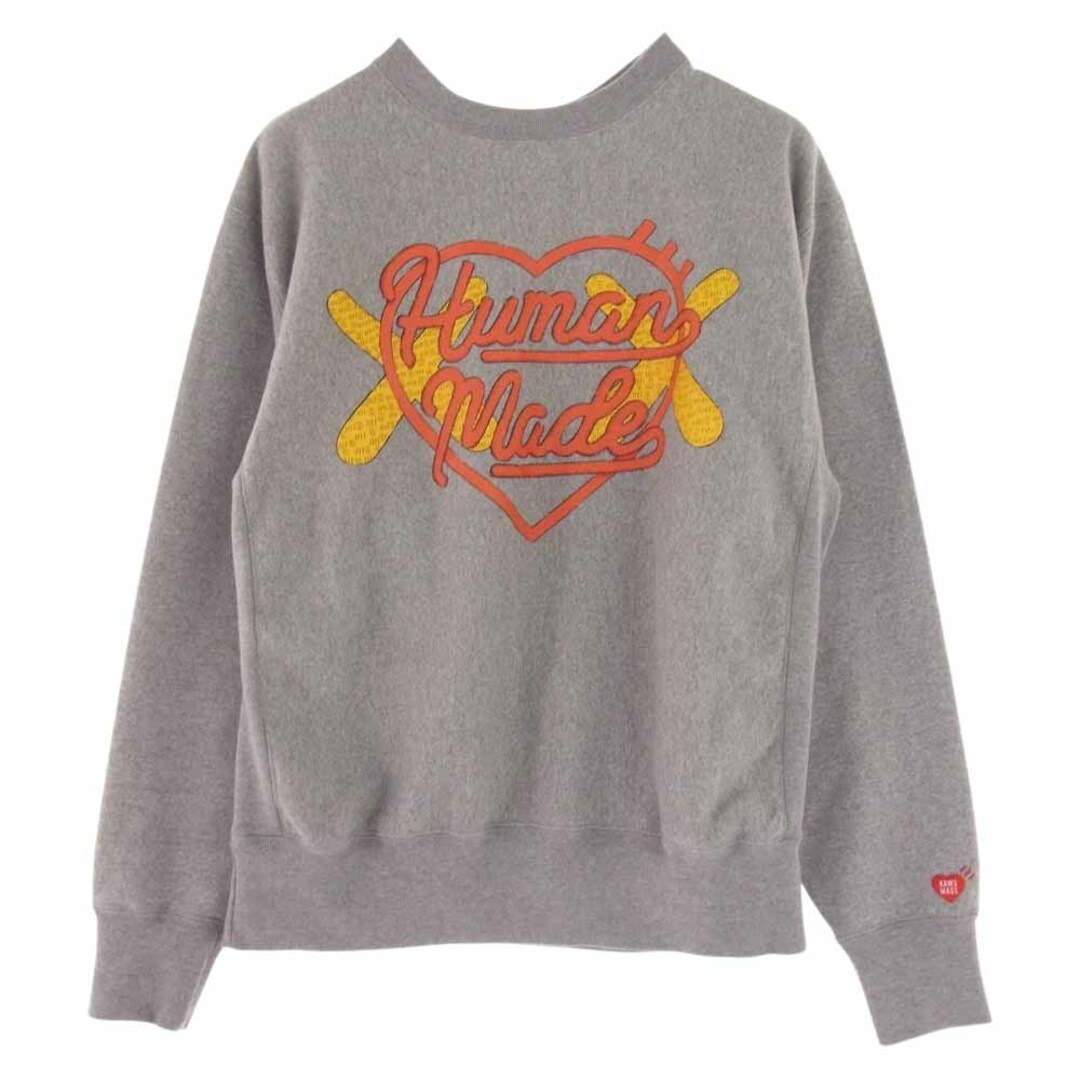 HUMAN MADE(ヒューマンメイド)のHUMAN MADE ヒューマンメイド スウェット 23AW x KAWS Made Sweatshirt カウズ スウェット シャツ  グレー系 L【中古】 メンズのトップス(スウェット)の商品写真