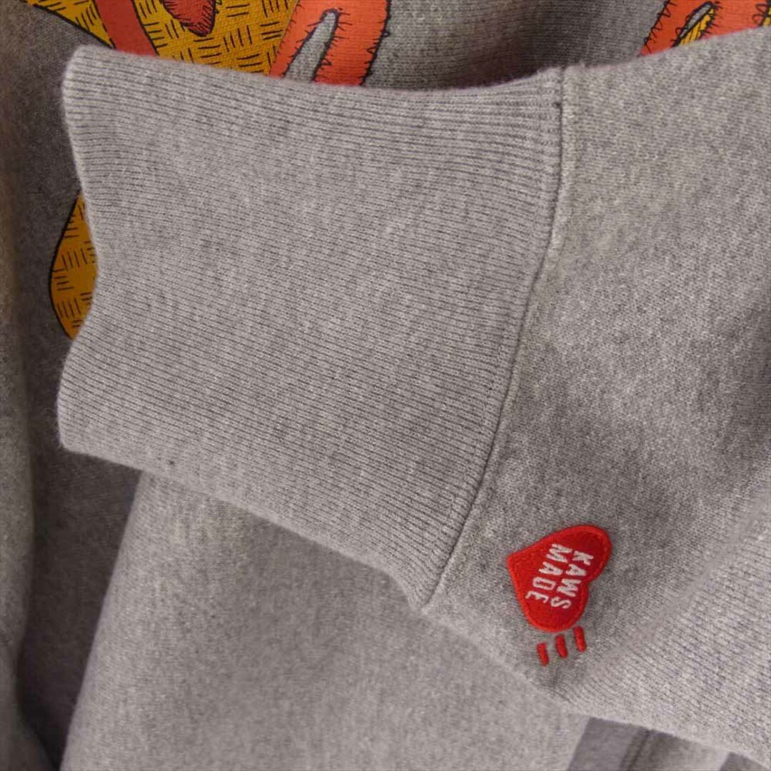 HUMAN MADE(ヒューマンメイド)のHUMAN MADE ヒューマンメイド スウェット 23AW x KAWS Made Sweatshirt カウズ スウェット シャツ  グレー系 L【中古】 メンズのトップス(スウェット)の商品写真