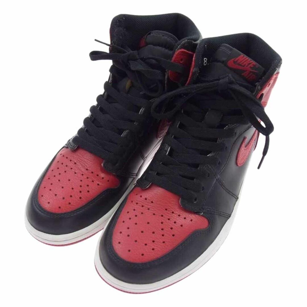 NIKE AIR JORDAN ナイキ ジョーダン スニーカー 555088-001 AJ1 Retro High OG Bred Banned 2016 スニーカー ブラック系 レッド系 26.5cm【中古】 メンズの靴/シューズ(スニーカー)の商品写真