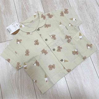 apres les cours - アプレレクール tiny bear 総柄シャツ