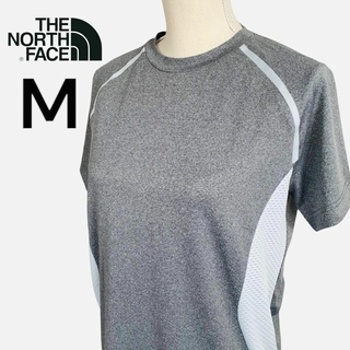 THE NORTH FACE - ノースフェイス スポーツ ストレッチ 半袖 Tシャツ メンズ M グレー