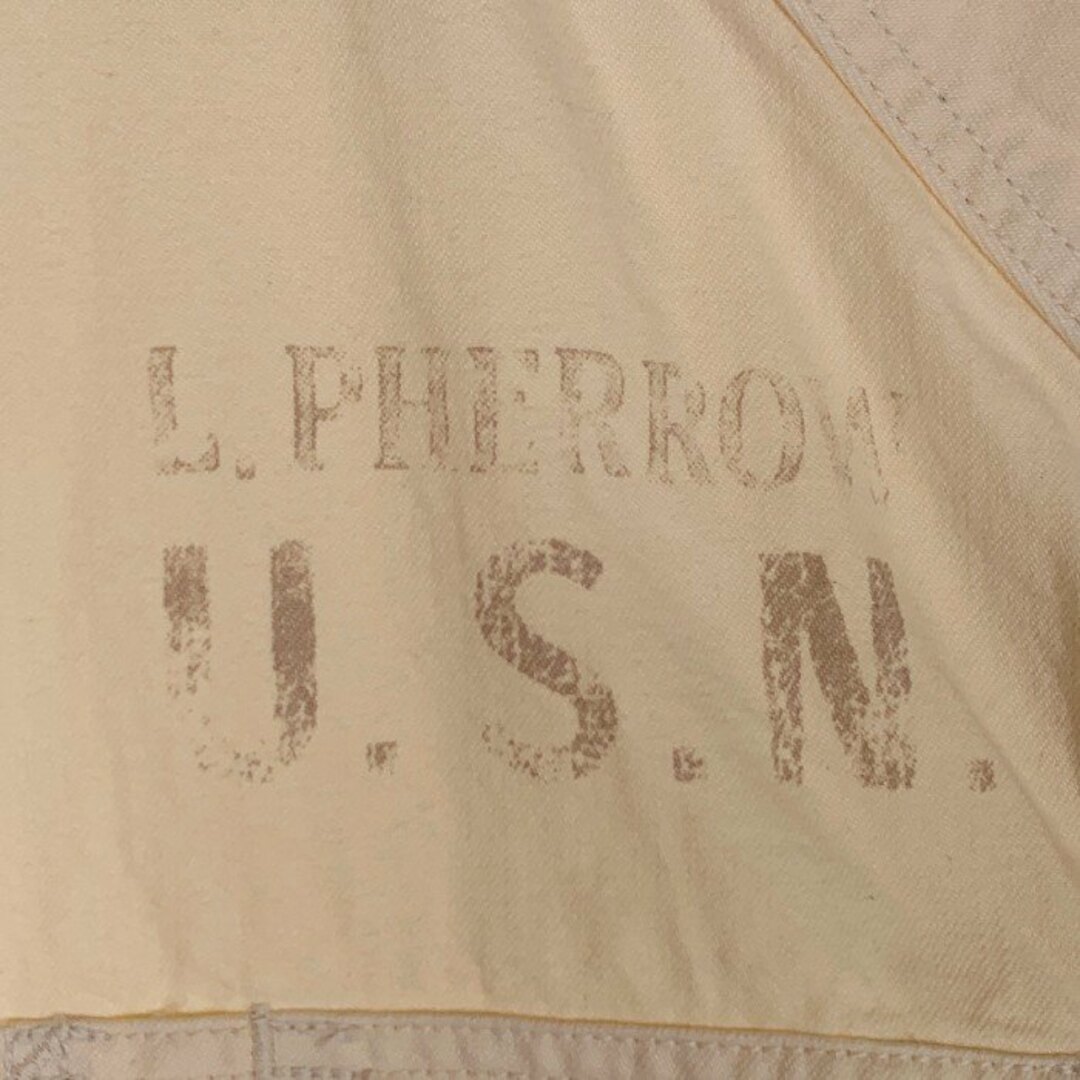 PHERROW'S(フェローズ)のPherrow's フェローズ U.S.N. チンストラップ 長袖シャツ アイボリー ステンシル Size M メンズのトップス(シャツ)の商品写真