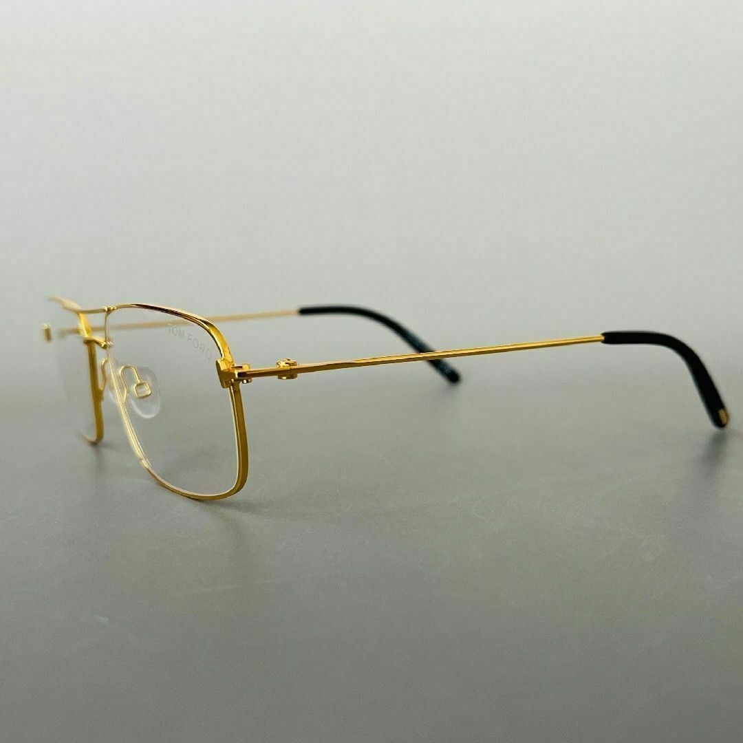 TOM FORD EYEWEAR(トムフォードアイウェア)のトムフォード メガネ メンズ レディース ゴールド メタル ツーブリッジ 黒 金 メンズのファッション小物(サングラス/メガネ)の商品写真