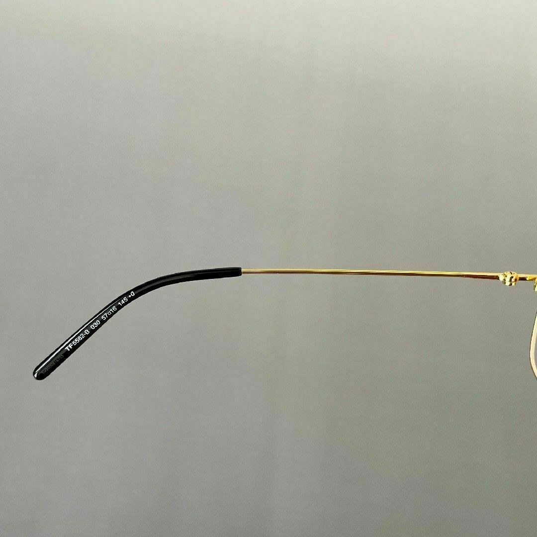 TOM FORD EYEWEAR(トムフォードアイウェア)のトムフォード メガネ メンズ レディース ゴールド メタル ツーブリッジ 黒 金 メンズのファッション小物(サングラス/メガネ)の商品写真