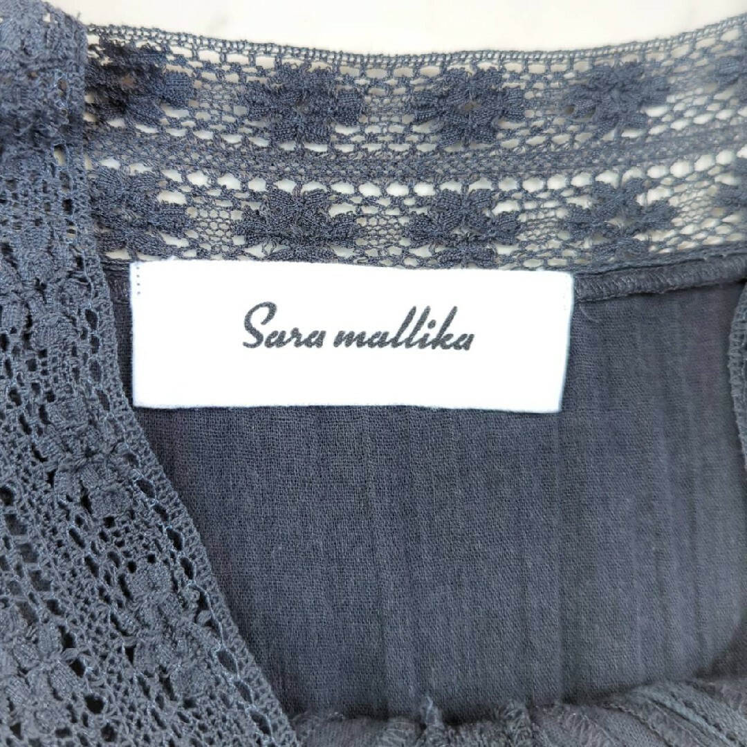 Sara Mallika(サラマリカ)の人気♪サラマリカ Sara mallika レース刺繍フレアワンピース ブラック レディースのワンピース(ロングワンピース/マキシワンピース)の商品写真