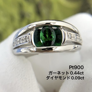 Pt900 ガーネット　0.44 ダイヤモンド　0.09 リング　指輪(リング(指輪))