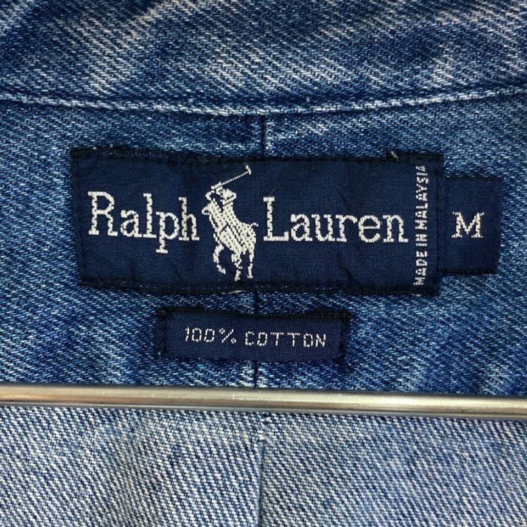 Ralph Lauren(ラルフローレン)の★Ralph Lauren ラルフローレン ポロベアー刺繍 デニム B.D シャツ インディゴ sizeM メンズのトップス(シャツ)の商品写真