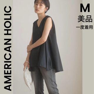 アメリカンホリック(AMERICAN HOLIC)の【AMERICAN HOLIC】美品 M ノースリーブ ブラウス アシンメトリー(シャツ/ブラウス(半袖/袖なし))