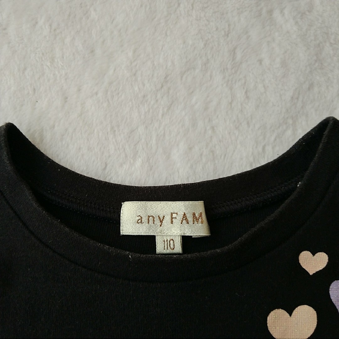 anyFAM(エニィファム)のanyFAM Tシャツ・しまむらキュロットセット 110cm キッズ/ベビー/マタニティのキッズ服女の子用(90cm~)(Tシャツ/カットソー)の商品写真