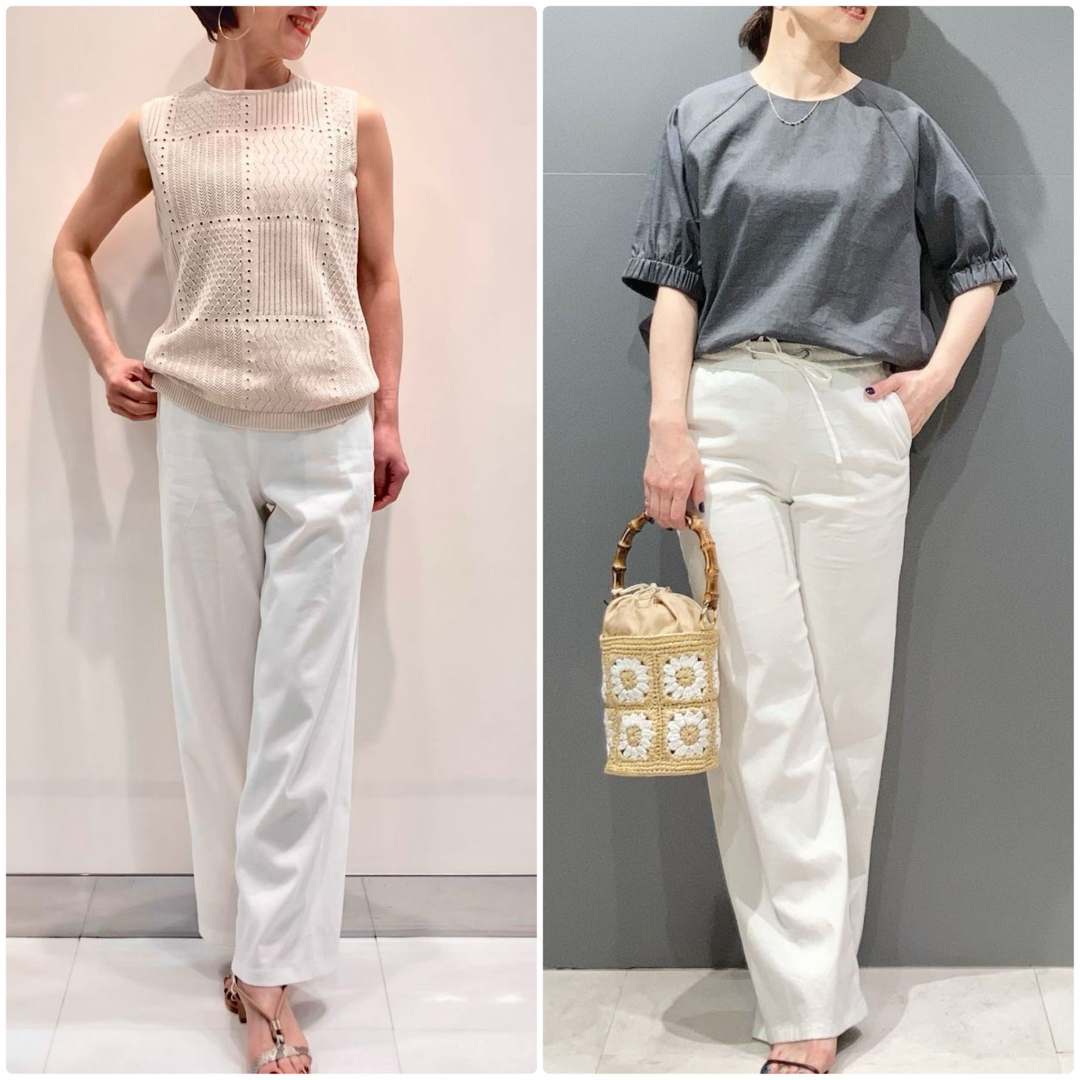 Theory luxe(セオリーリュクス)の新品　theory luxe Crisp Linen ワイドパンツ　白　40 レディースのパンツ(カジュアルパンツ)の商品写真