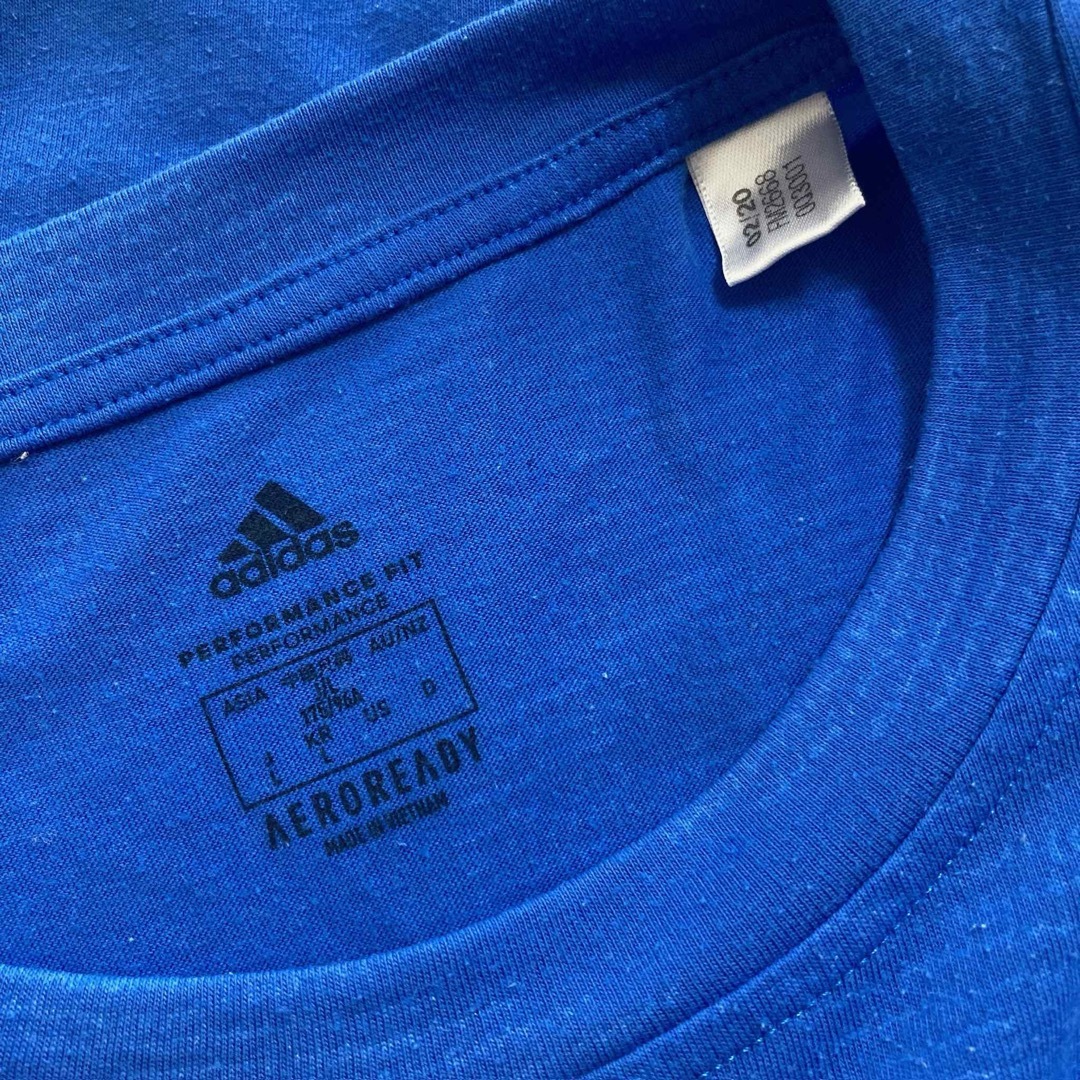 adidas(アディダス)のメンズ　L adidas アディダス　Tシャツ　半袖　ブルー　青 メンズのトップス(Tシャツ/カットソー(半袖/袖なし))の商品写真