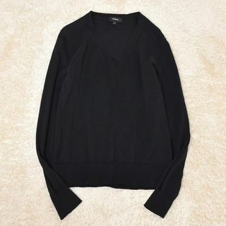 セオリー(theory)のTheory 20SS 洗える コットン Vネック プルオーバーニット 黒 S(ニット/セーター)