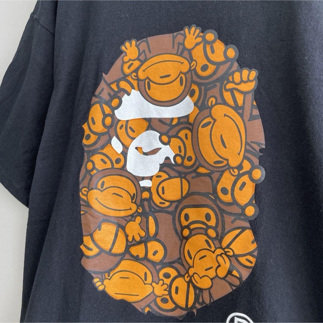 A BATHING APE(アベイシングエイプ)の【ミロ、エイプヘッド】a batig ape古着ビックロゴTシャツ黒ゴリラL メンズのトップス(Tシャツ/カットソー(半袖/袖なし))の商品写真