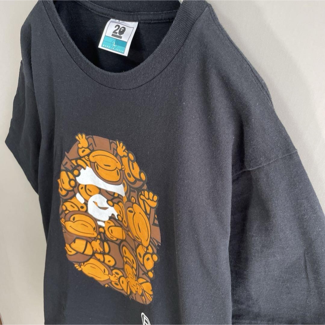 A BATHING APE(アベイシングエイプ)の【ミロ、エイプヘッド】a batig ape古着ビックロゴTシャツ黒ゴリラL メンズのトップス(Tシャツ/カットソー(半袖/袖なし))の商品写真