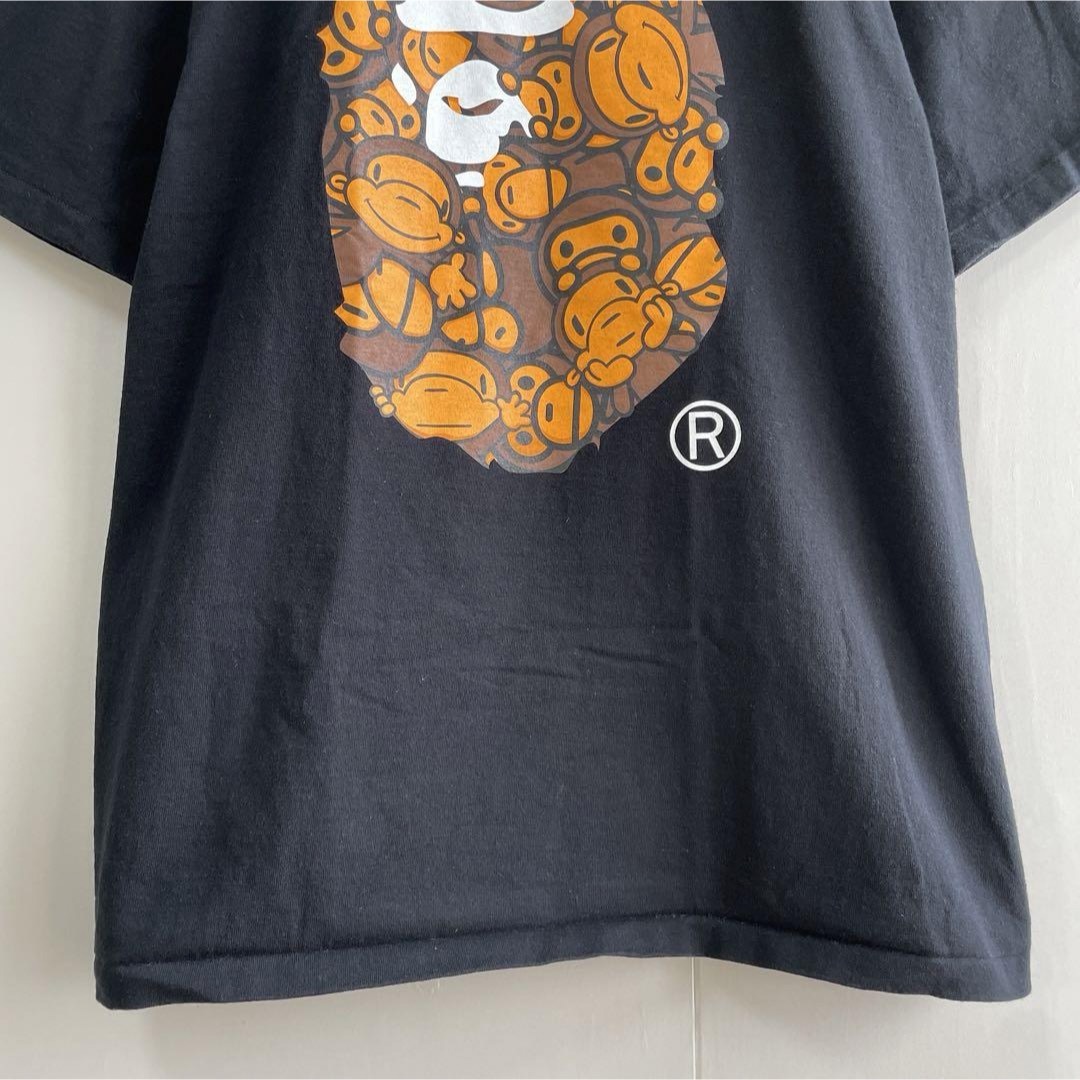 A BATHING APE(アベイシングエイプ)の【ミロ、エイプヘッド】a batig ape古着ビックロゴTシャツ黒ゴリラL メンズのトップス(Tシャツ/カットソー(半袖/袖なし))の商品写真