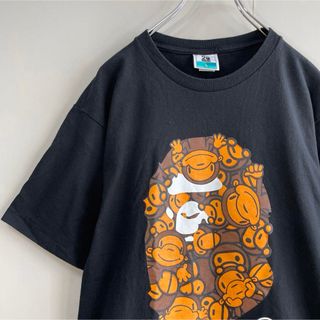 A BATHING APE - 【ミロ、エイプヘッド】a batig ape古着ビックロゴTシャツ黒ゴリラL