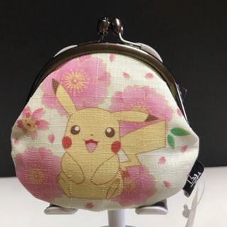 ポケモン - ポケモン　ピカチュウ　がま口 小銭入れ 　ぽけなごみ　日本製　コインケース 桜　