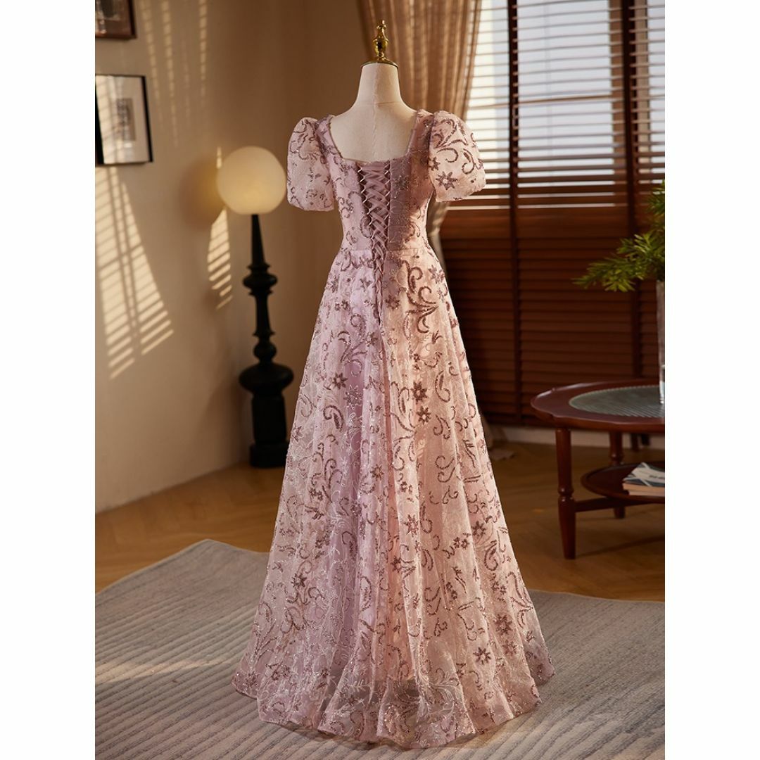 カラードレス 半袖 ウェディングドレス  パーティードレス 二次会ドレス95 レディースのフォーマル/ドレス(ウェディングドレス)の商品写真