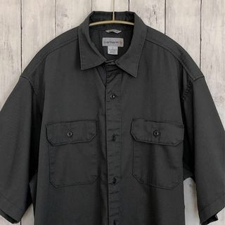 カーハート(carhartt)のCARHARTTカーハート　半袖ワークシャツ　灰色グレー　メンズ古着　サイズＬ(シャツ)