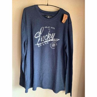 ラッキーブランド(Lucky Brand)のLUCKY BRAND ロングTシャツ  XL  ネイビーメンズ レディース(Tシャツ/カットソー(七分/長袖))